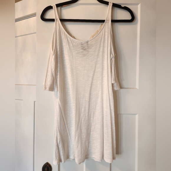 Ella Moss Tank Top sz S shirt tunic off shoulder cream white boho lace blouse - Picture 4 of 7